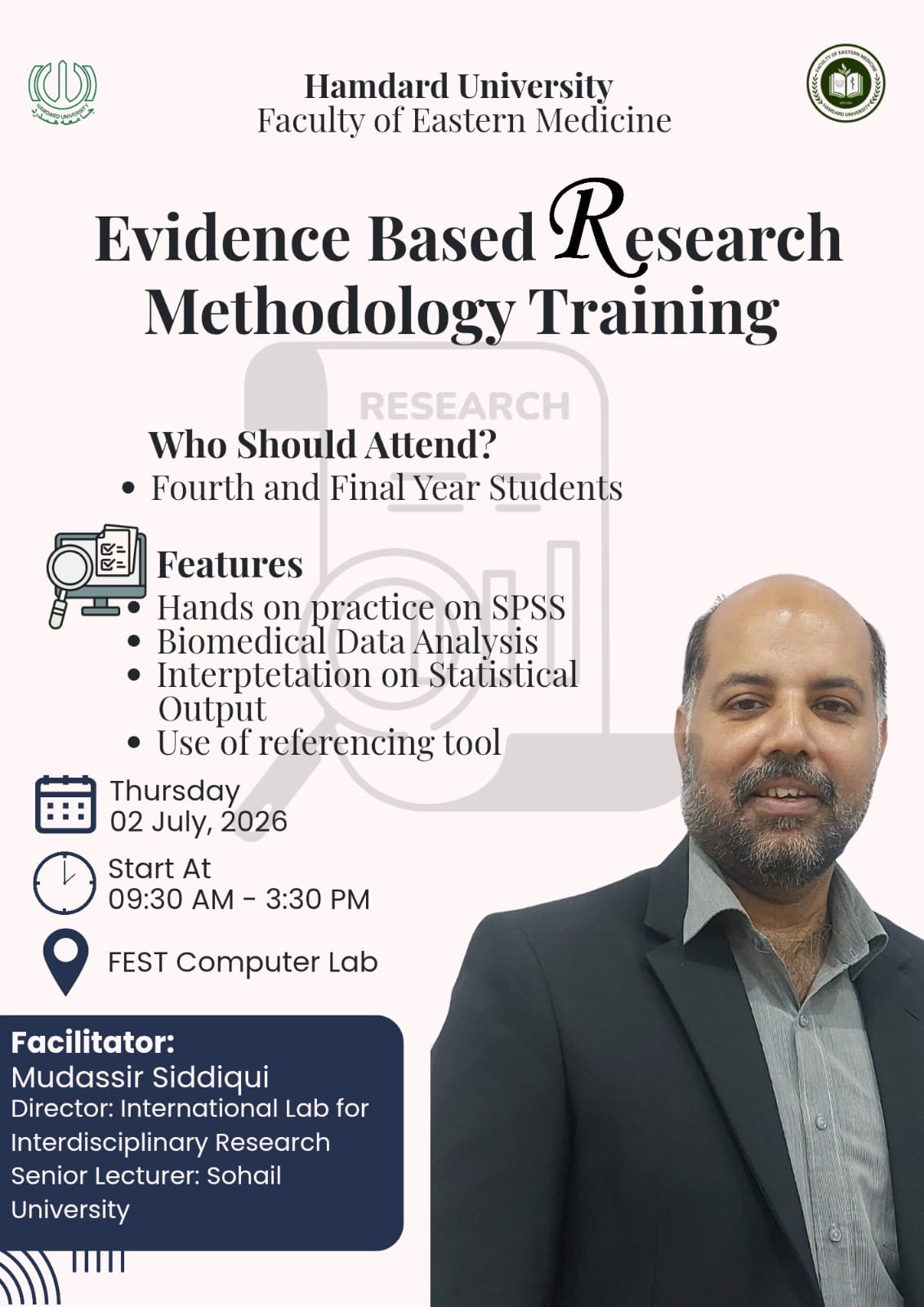 Evidence-Based Research Methodology Training poster